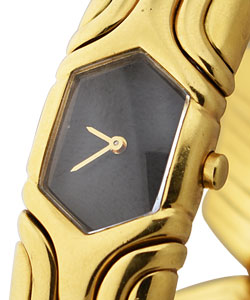 Alveare in Yellow Gold on Yellow Gold Bracelet with Black Dial