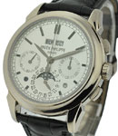 Perpetual Calendar Chronograph 5270G001 in White Gold on Black Alligator Leather Strap with Silver Opaline Dial