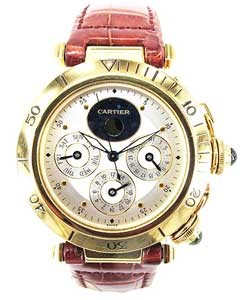 Pasha 38mm Triple Calendar Moon in Yellow Gold on Strap