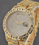 President - 36mm - Yellow Gold - Diamond Bezel on President Diamond Bracelet - Pave Diamond Dial