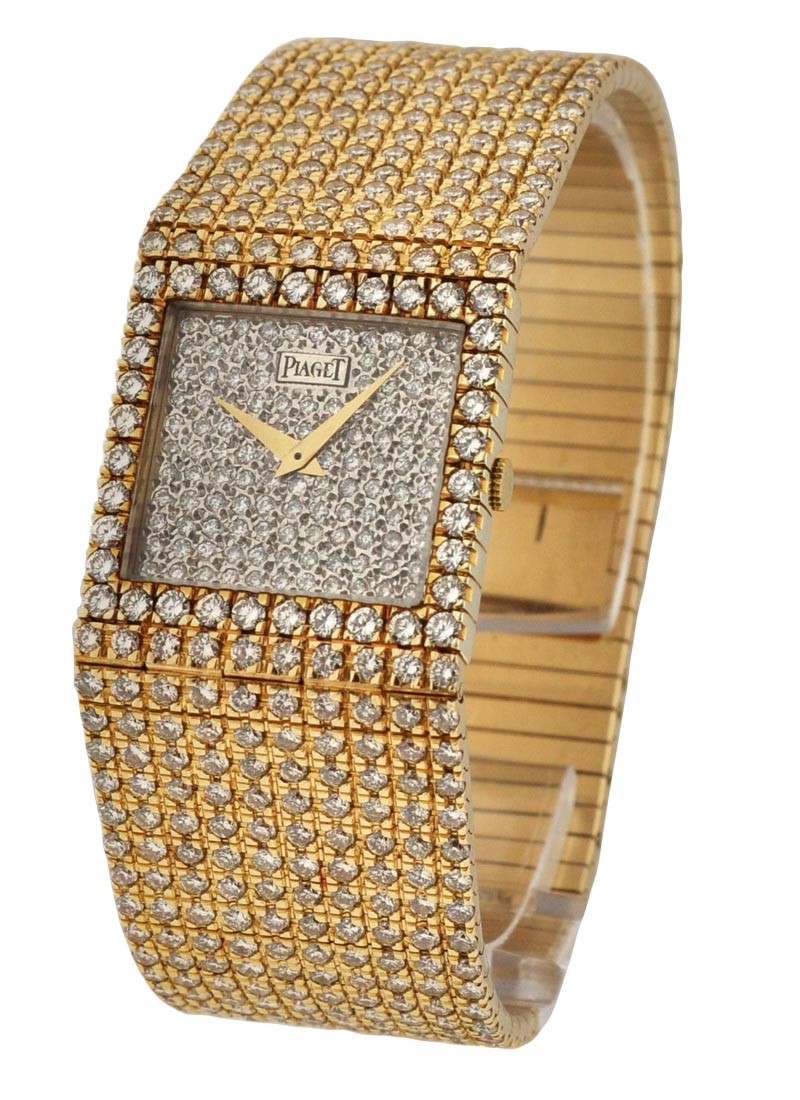 Piaget Polo Square with Full Pave Diamonds