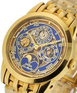 Louis Brandt Perpetual Calendar Skeleton Yellow Gold on Bracelet