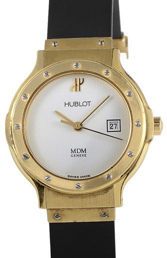 Classic - Lady's Size   Yellow Gold on Rubber with White Dial