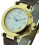 Pasha 35mm Automatic in Yellow Gold Yellow Gold on Strap with Silver Dial