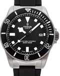 Pelagos mens 42mm Automatic in Titanium On Black Rubber Strap with Black Dial