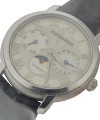  Jules Audemars Day Date in White Gold on Black Leather Strap with Silver Dial