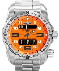 Aerospace Professional in Titanium On Titanium Bracelet with Orange Enamel Dial