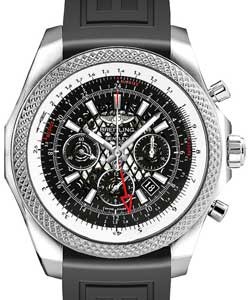 Breitling for Bentley B04 GMT in Steel on Black Bentley Rubber  Strap with Black Dial