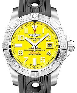 Avenger II Seawolf Men's Automatic Chronograph in Steel  On Black Rubber Strap with Yellow Arabic Dial