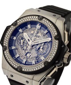 Big Bang King Unico in Titanium with Diamond Bezel on Black Rubber Strap with Skeleton Dial