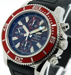 Aeromarine Superocean II Chronograph in Steel on Black Rubber with Black Dial