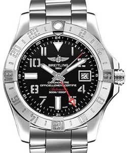 Avenger II GMT Automatic in Steel On Steel Bracelet with Black Dial