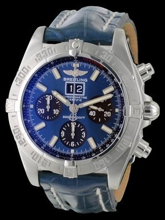 Blackbird Automatic in Steel on Blue Leather Strap with Blue Dial and Black Subdials