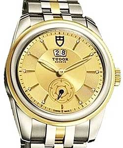 Glamour Double in 2-Tone On Steel and Yellow Gold Bracelet with Champagne Dial