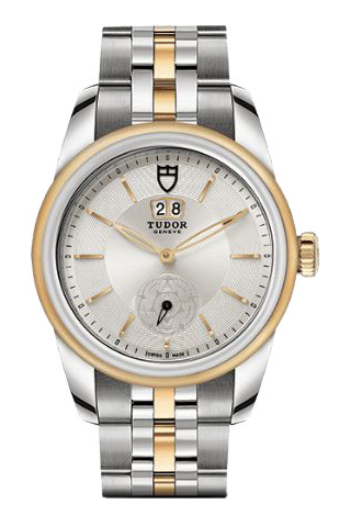 Glamour Double Date Automatic in Steel with Yellow Gold Bezel on Steel and Yellow Gold Bracelet with Silver Dial