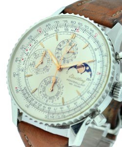 Navitimer Montbrillant Perpetual Calendar Steel on Strap  with Silver Dial