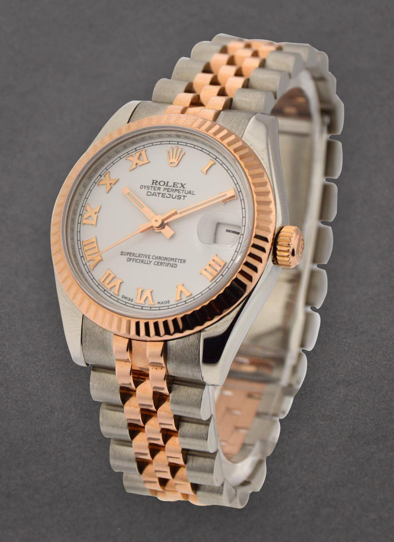 Pre-Owned Rolex Mid Size Datejust - Steel and Rose Gold Fluted Bezel