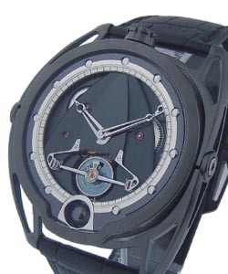 DB28T Series Mens Manual in Zirconium On Black Crocodile Strap with Black and Silver Dial