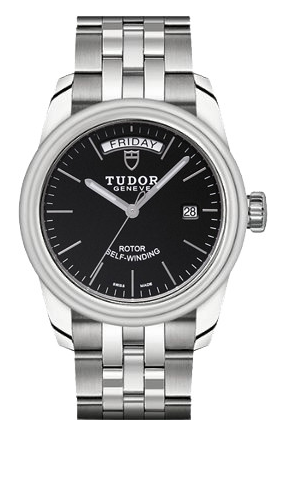 Glamour Day-Date Automatic in Steel On Steel Bracelet with Black Index Dial