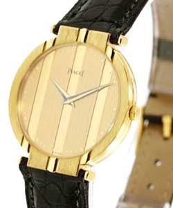 Polo Lady's in Yellow Gold on Black Crocodile Leather Strap with Gold Dial
