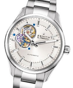 El Primero Synopsis 40mm Automatic in Steel On Steel Bracelet with Silver Sunray Dial