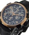 Pinup DNA Black in Black PVD Steel with Rose Gold Bezel on Leather Strap with Camouflage Dial