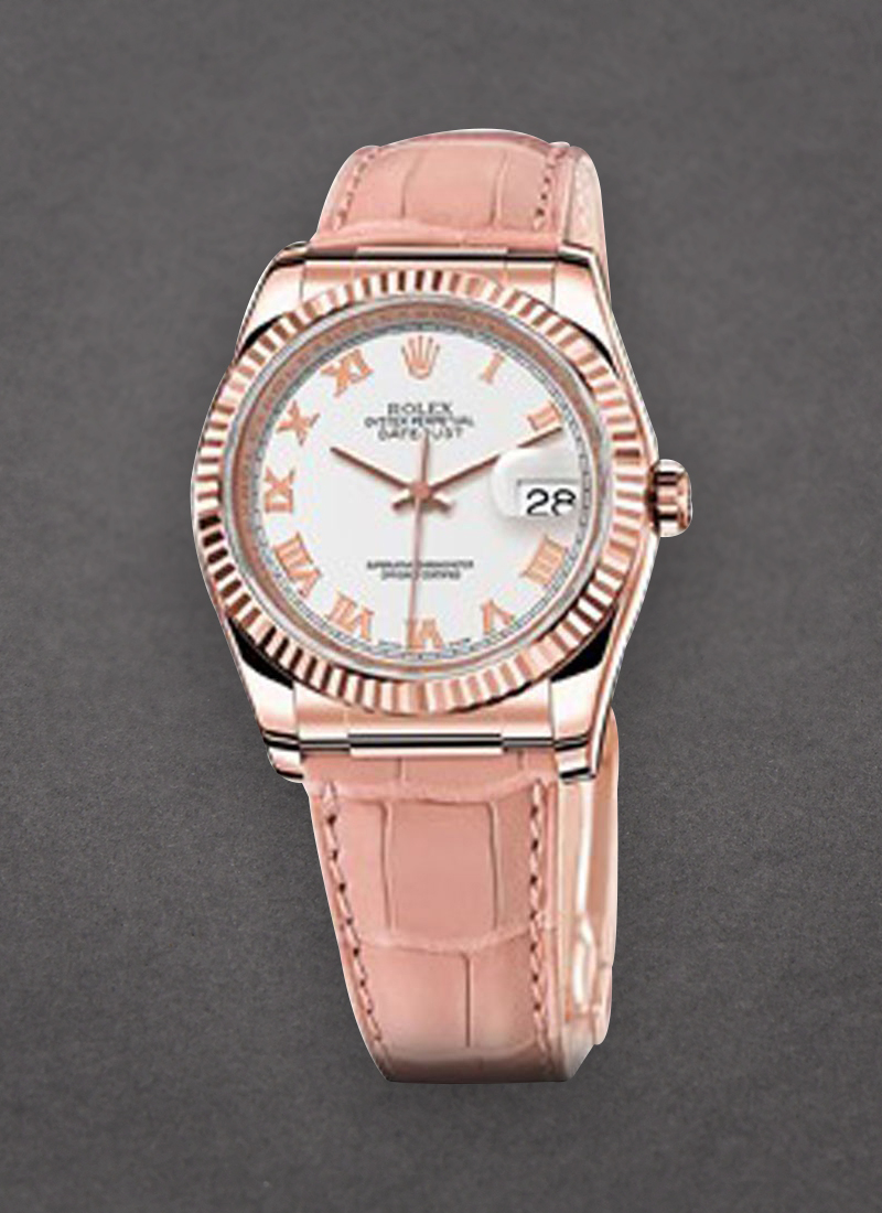 Rolex Unworn Datejust in Rose Gold with Fluted Bezel