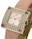 Myriade in White Gold with Diamond Bezel on Pink Strap with Pink MOP Dial