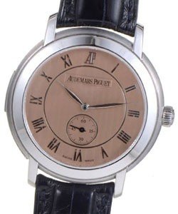 Jules Audemars Minute Repeater in White Gold on Black Leather with Pink Dial