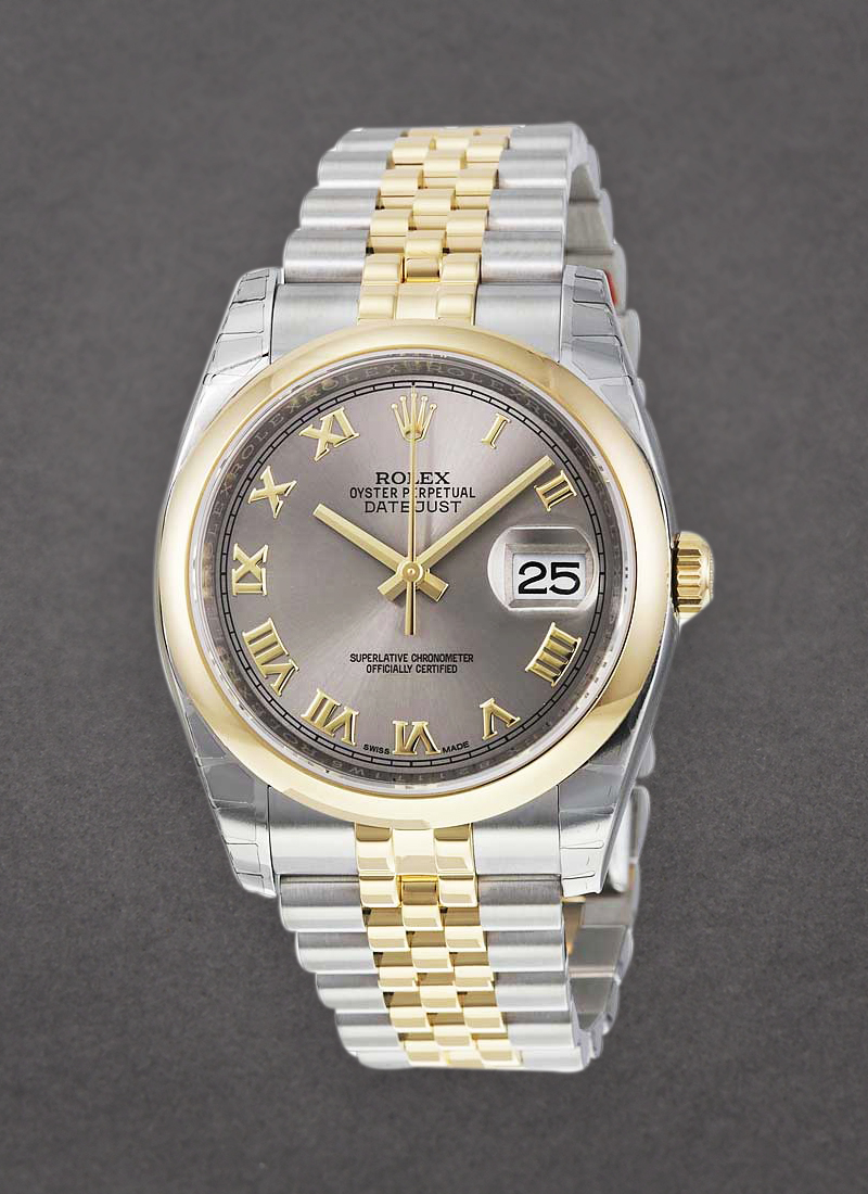 Rolex Unworn Datejust 36mm in Steel with Yellow Gold Domed Bezel