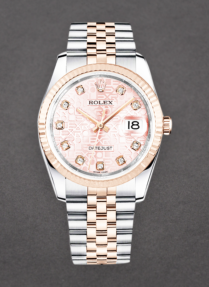 Rolex Unworn 2 Tone Datejust 36mm in Steel with Rose Gold Fluted Bezel