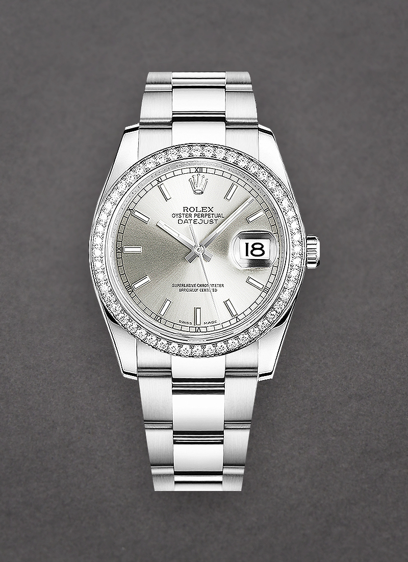 Rolex Unworn Datejust 36mm in Steel with Diamond Bezel