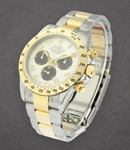 Daytona 2-Tone in Steel with Yellow Gold Bezel on Oyster Bracelet with Ivory Arabic Panda Dial