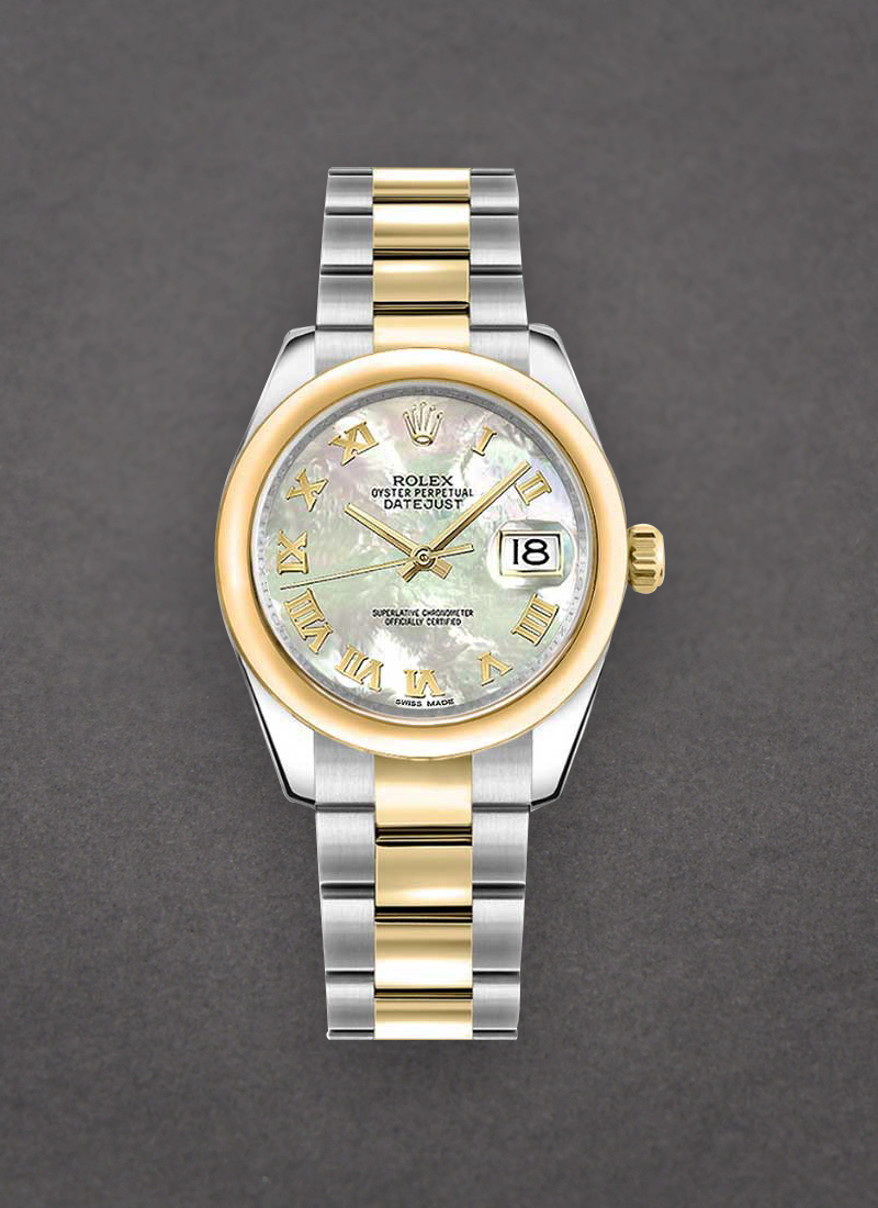 Rolex Unworn Datejust in Steel with Yellow Gold Domed Bezel