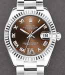 Datejust 31mm in Steel with Fluted Bezel on Steel Oyster Bracelet with Bronze Roman Diamond Dial