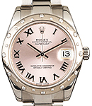 Datejust 31mm in Steel with 24 Diamond Bezel on Oyster Bracelet with Pink Roman Dial