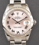 Datejust 31mm in Steel with 24 Diamond Bezel  on Oyster Bracelet with Pink Roman Dial
