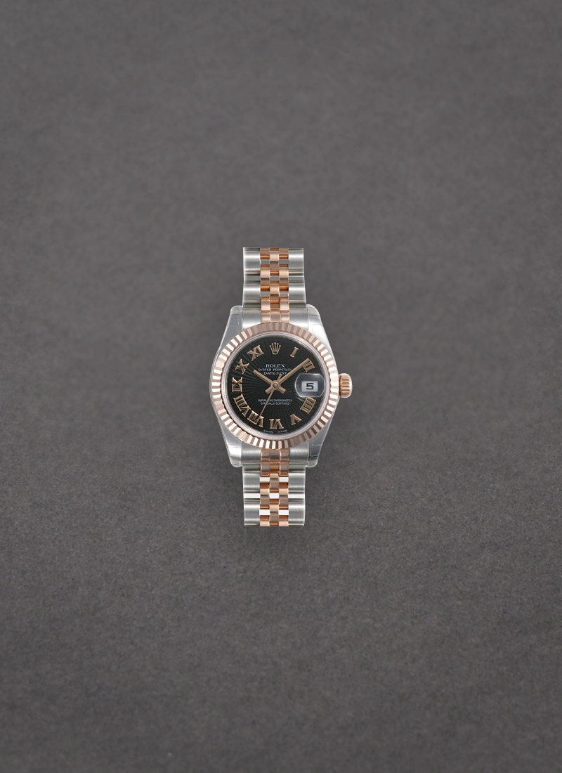 Rolex Unworn Datejust Ladies 26mm in Steel with Rose Gold Fluted Bezel