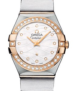 Constellation Ladies Mini in 2-Tone with Diamond Bezel on Steel and Rose Gold Bracelet with White MOP Diamond Dial