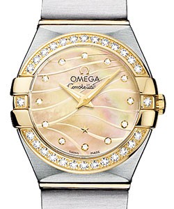 Constellation Ladies Mini in 2-Tone with Diamond Bezel on Steel and Yellow Gold Bracelet with Gold MOP Diamond Dial