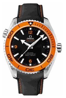 Seamaster Planet Ocean 42mm Men's Automatic in Steel with Orange Bezel  On Black Rubber Strap with Black Dial 