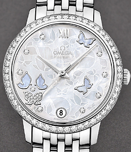 De Ville Prestige 32.7mm inWhite Gold - Diamond Bezel On White Gold Bracelet with White MOP Decorated Dial