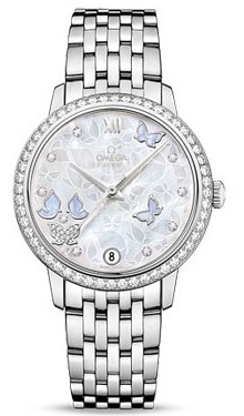 De Ville Prestige 32.7mm inWhite Gold - Diamond Bezel On White Gold Bracelet with White MOP Decorated Dial