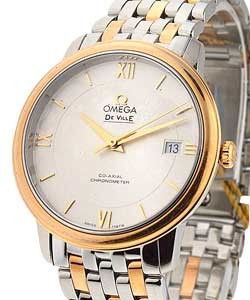 De Ville Prestige in 2-Tone On Steel and Rose Gold Bracelet with Silver Dial 