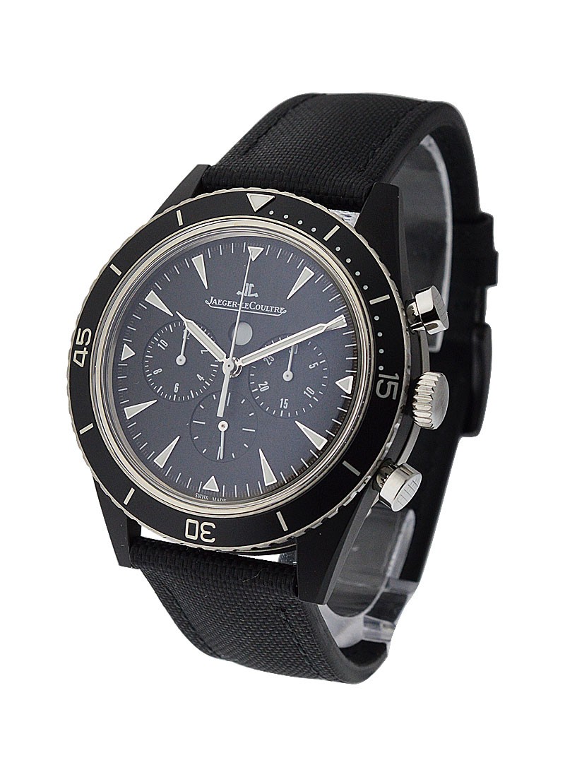 Master Compressor Deep Sea in ceramic on Black Satin Strap with Matte Black Dial Q208A570