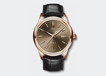 Ingenieur Automatic Hong Kong Flagship in Rose Gold On Black Leather Strap with Slate Dial 