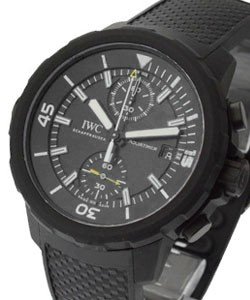 Aquatimer Chronograph in Black DLC Treated Steel On Black Rubber Strap with Black Dial