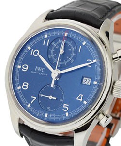 Portuguese Chronograph Classic Laureus Edition Steel on Strap with Blue Dial - 1000pcs Made