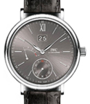 Portofino Mens 45mm Mechanical in White Gold On Black Crocodile Strap with Gray Dial