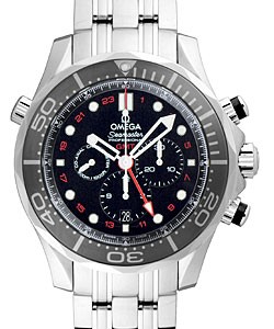 Seamaster Chronograph in Steel On Steel Bracelet with Black Dial